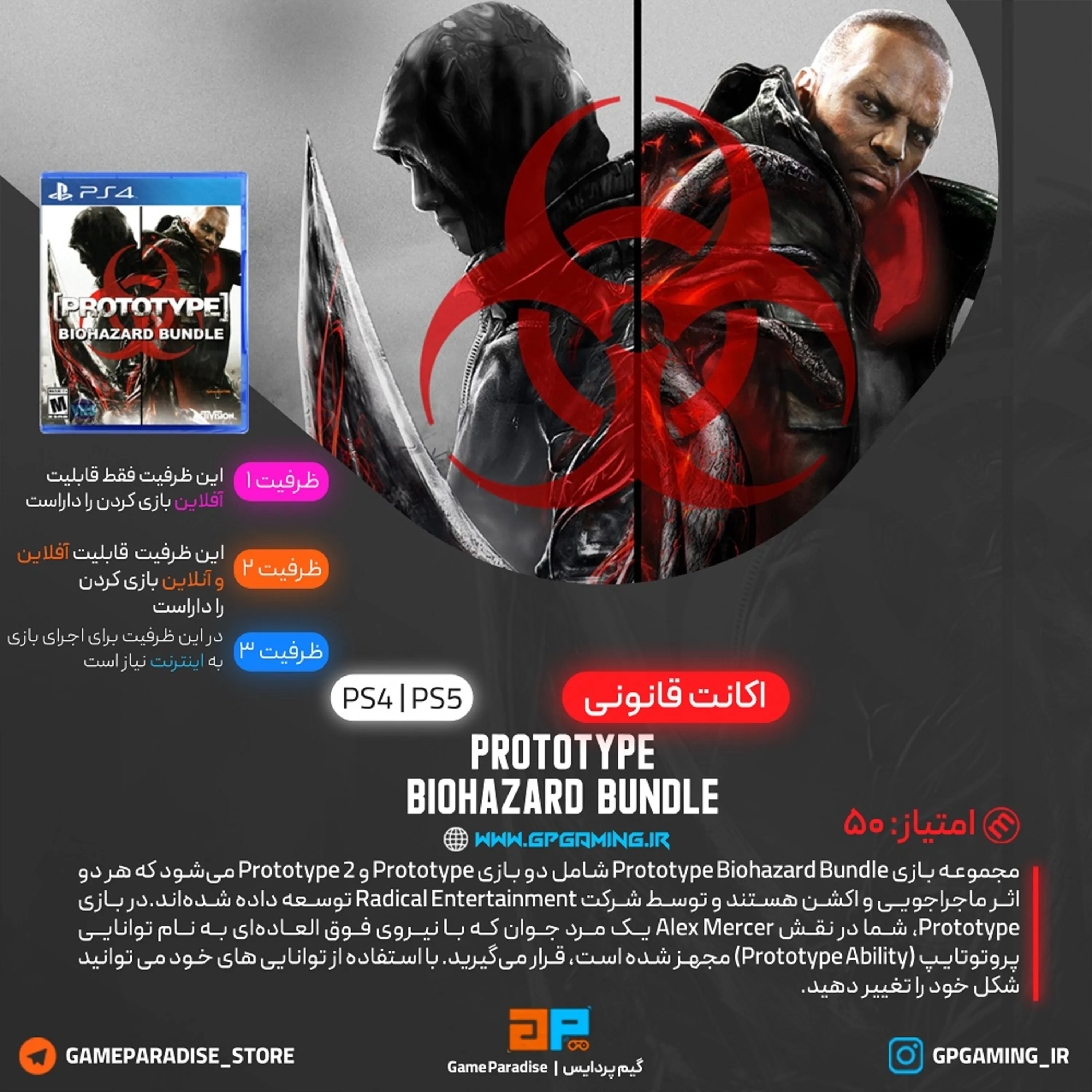 اکانت قانونی  Prototype Biohazard Bundle برای PS5 & PS4